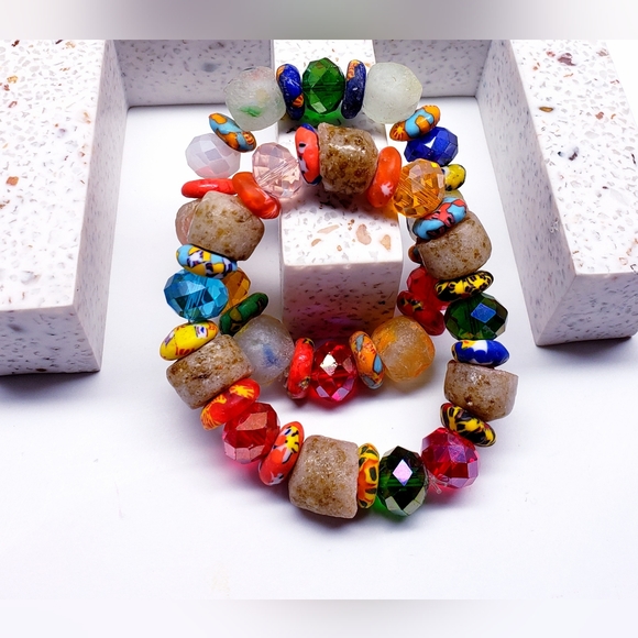 Handmade Beaded African Bracelet, Unisex #12 (2 pieces) - Picture 3 of 5